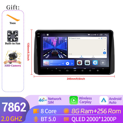 For Chrysler Grand Voyager 5 2011-2015 Android 14 Car Radio Stereo Multimedia Video Player Navigation Carplay BT 2K QLED Screen