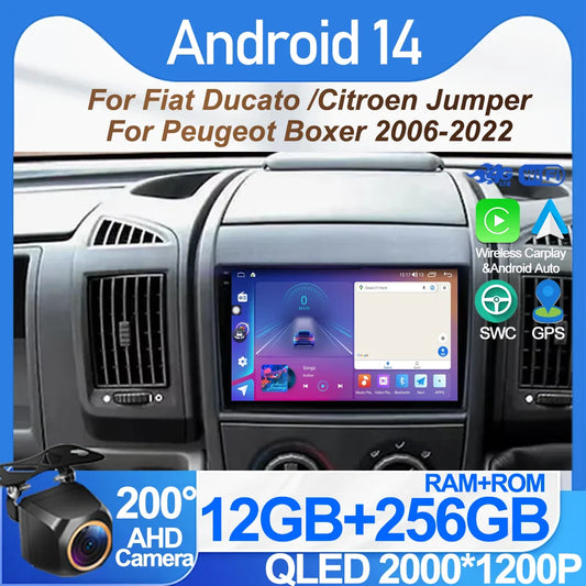 Android Radio For Fiat Ducato 3 For Peugeot Boxer 2 For Citroen Jumper 2 2006 -2022 Android Auto Rear Camera Stereo Head Unit 5G