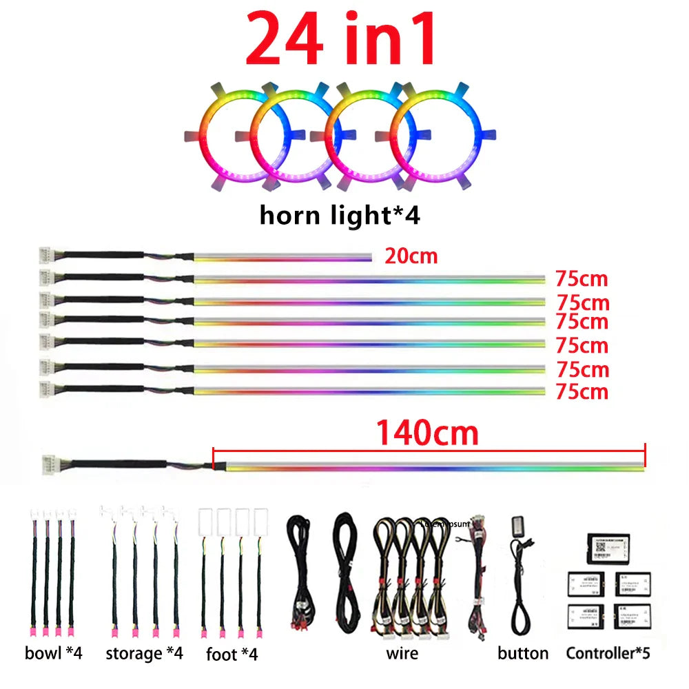 For Toyota Prado ambient light 1:1 mold special style led for car Symphony lights ambient light car Lights interior atmosphere
