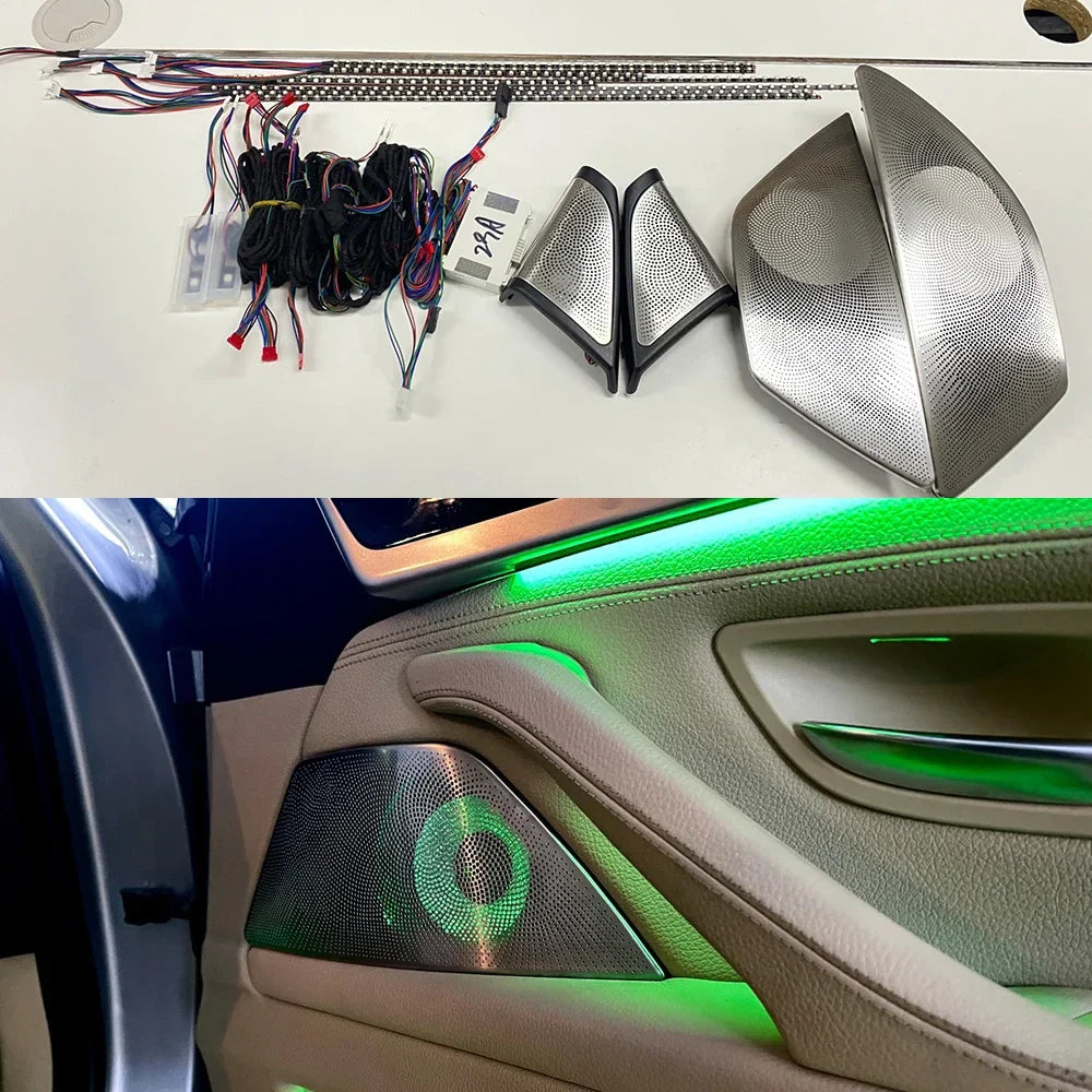 Automatic conversion door speaker ambient light decorative light door side speaker neon For BMW 5 series F10 F11 F18 2012-2017