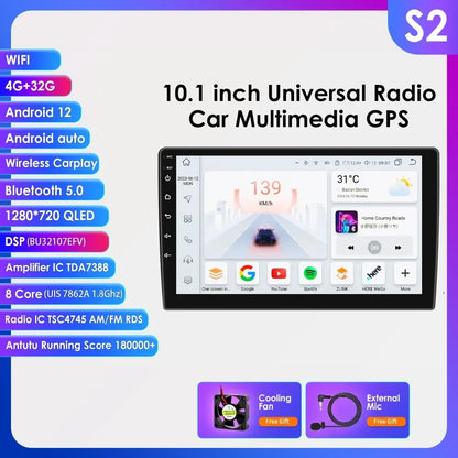 Hizpo Universal Car Radio 2Din 9" 10" 10.33" Android Auto Multimedia GPS CarPlay For Toyota Volkswagen Hyundai Kia Nissan Honda