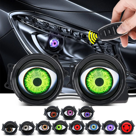 3 Inch Car Devil Eyes Lens Lights 12-36V Demon Red Eye Dynamic Headlight Assembly With Remote Control Auto Retrofit Accessorie