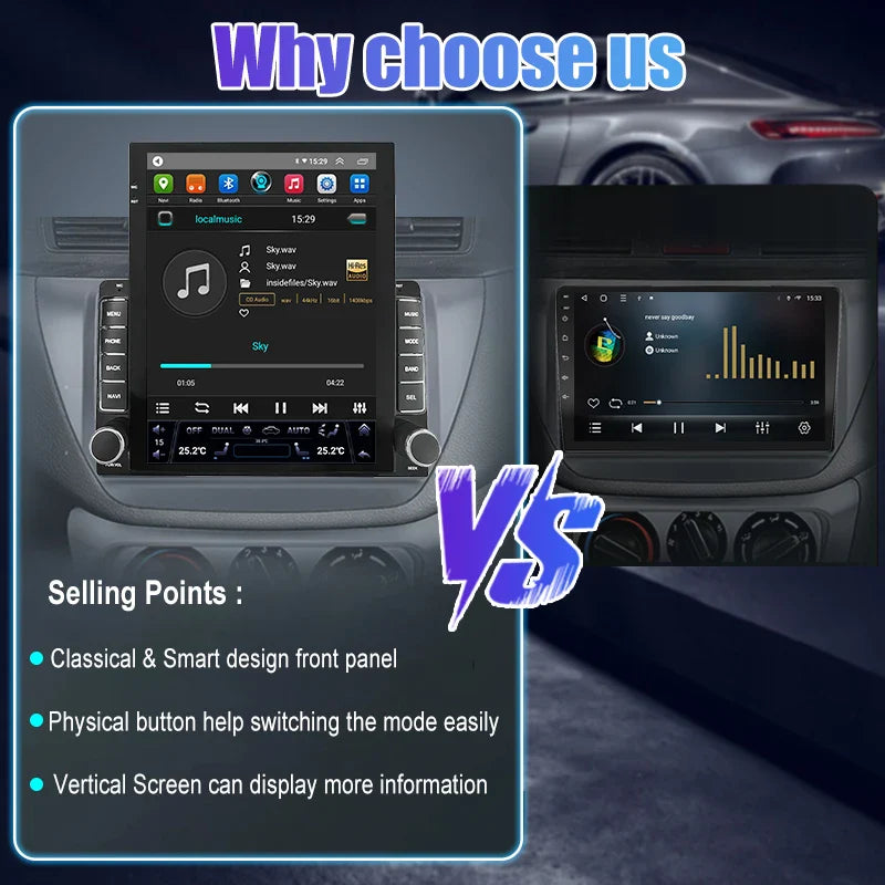 9.7" Vertical Style Tesla Screen Android 12 Car Radio For Hyundai Azera 2006-2010 GPS Navigation Multimedia Video Player