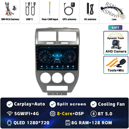 Android 14 For Dodge Caliber 2007 - 2012 2K QLED Android Car Radio Multimedia Video Player GPS AI Voice CarPlay 4G Stereo