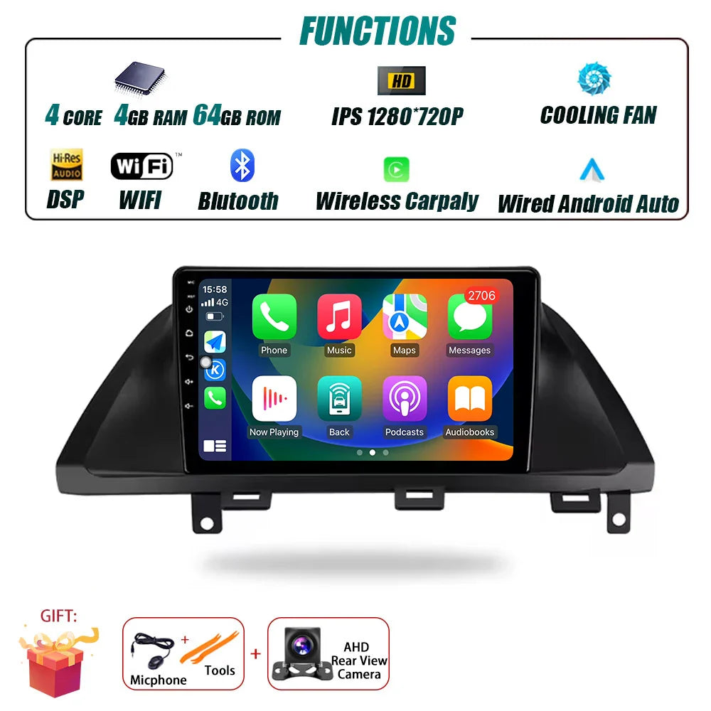 Car Radio For Honda Odyssey 2005 - 2010 Multimedia Stereo Video Player Navigation GPS Carplay 4G WIFI Android Auto 360 Camera BT