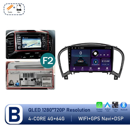 Carplay Android OS for Nissan Juke YF15 2010 - 2014 QLED Touch Screen 9 '' Car Radio Stereo Player GPS Navigation WiFi Head Unit