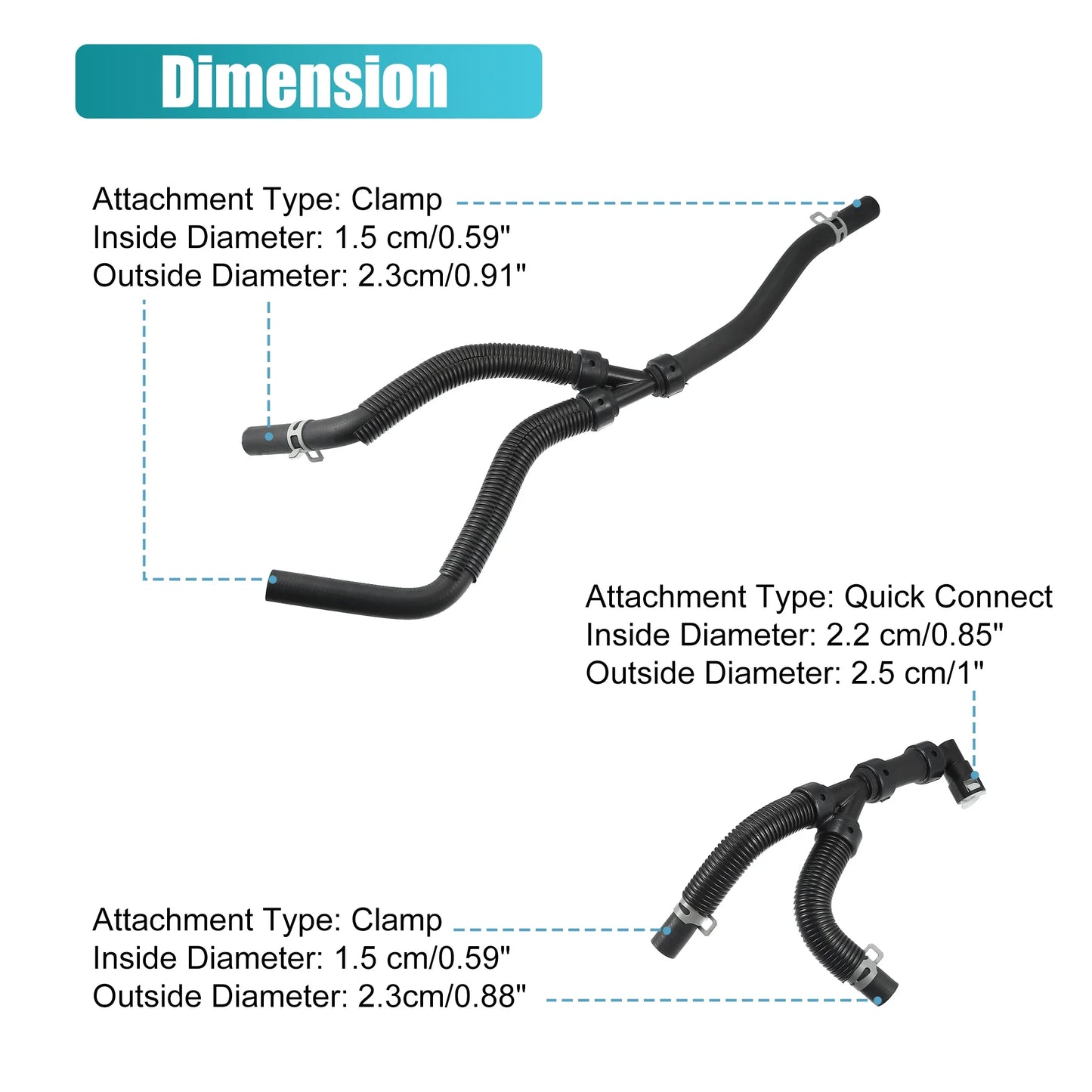 Heater Supply Return Hose for Chrysler Town & Country 2011-2016 for Dodge Grand Caravan 2011-2020 for Ram C/V 12-15
