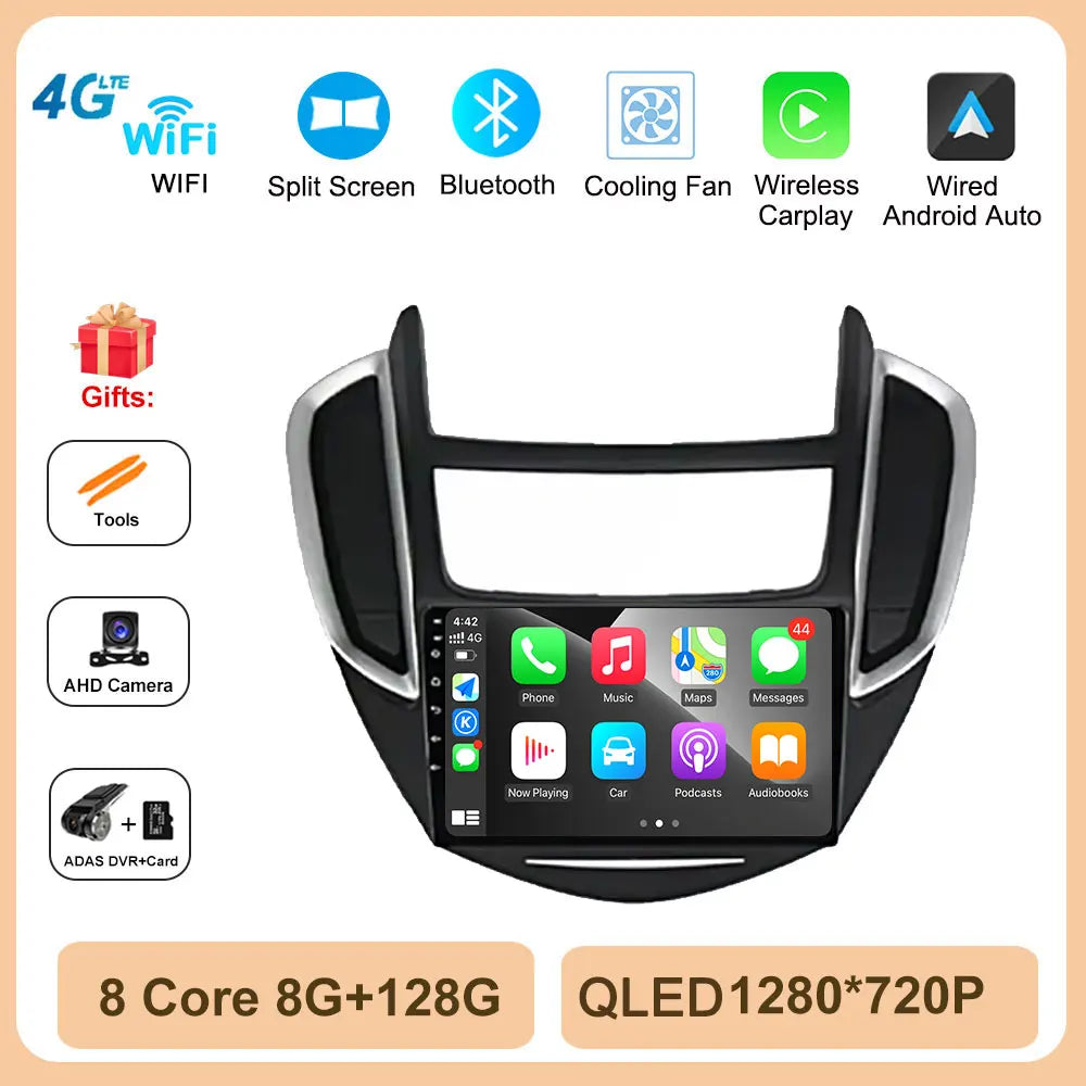 Android OS Car Radio Multimedia Stereo Player WiFi GPS Navigation Video For Chevrolet TRAX 2014 - 2016 Wireless Carplay 4G