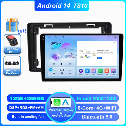 Car DVD Android 14 Radio Stereo For Citroen C2 C3 2001 2002 2003 -2010 Auto Multimedia Video Player GPS Navigation NO 2Din WIFI