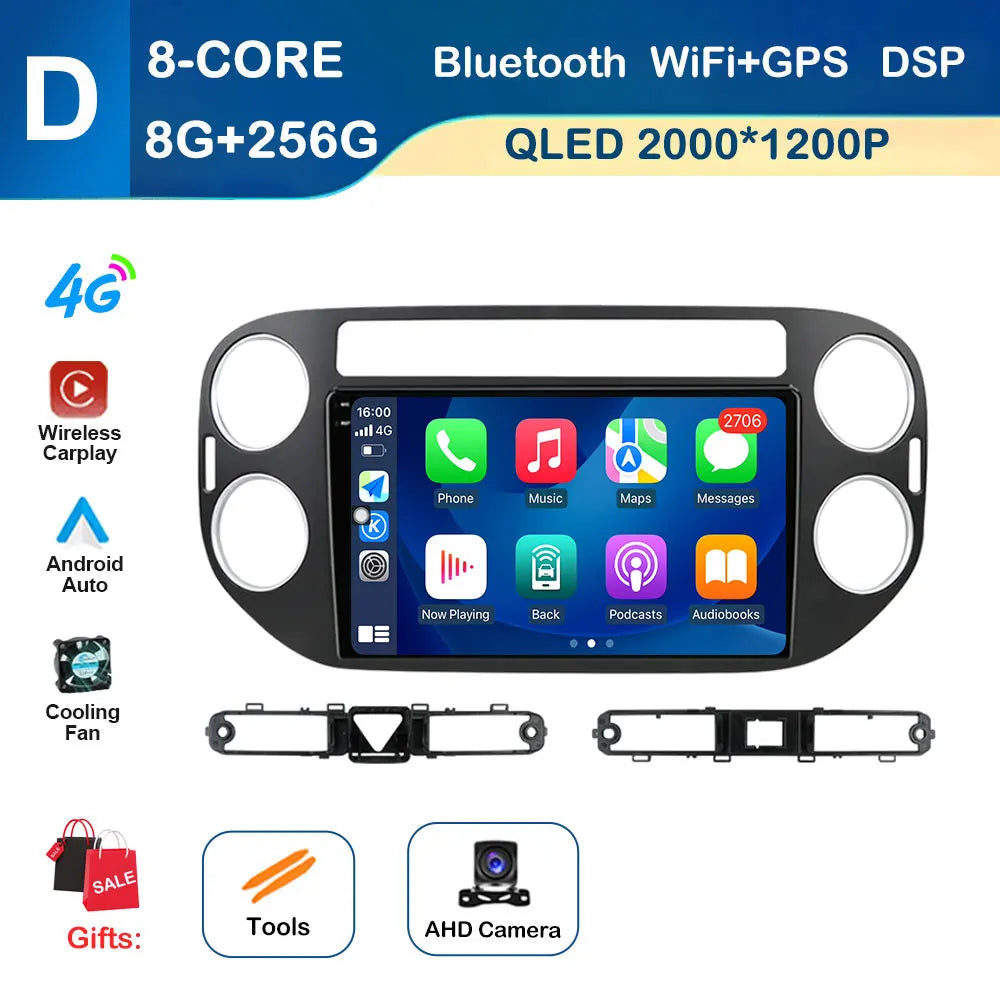for VW Volkswagen Tiguan 1 NF 2006 - 2016 Car Multimedia Radio Player Android OS GPS Navigation Wireless CarPlay 4G Cooling Fan