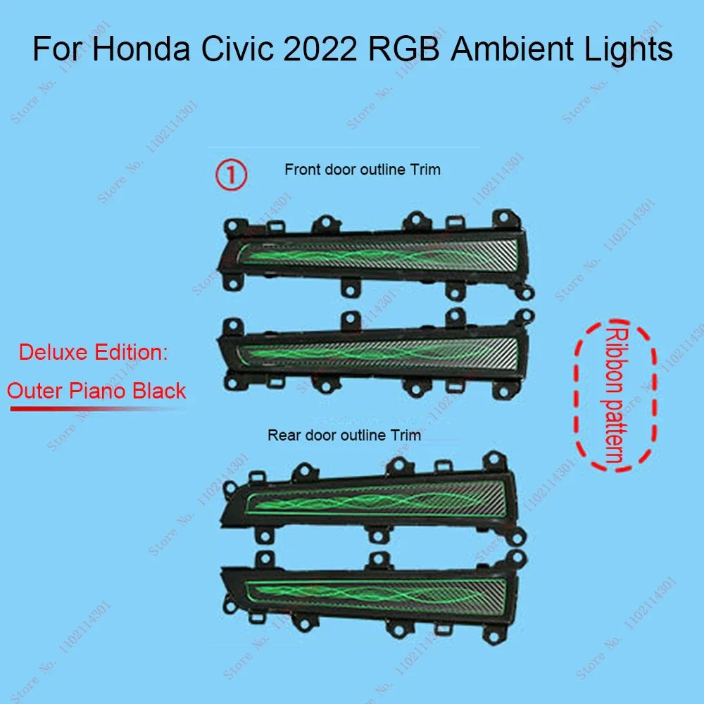 Led Atmosphere Light For 2022 Honda 11th generation Civic luminous active ambient light original 1:1 mold 64 color Key Controls