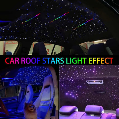 32W Dual Port RGBW Meteor Ceiling Car Roof Shooting Star Light LED Fiber Optic Light APP Music Starry sky Interior Atmosphere