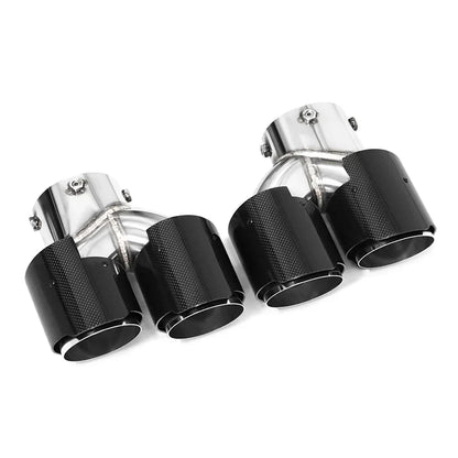 For BMW G20 G21 M340i G42 440i G22 M240i Dual Four Out M Exhaust Carbon Fiber Muffler Tip Exhaust System Nozzle Tailpipe 2020+