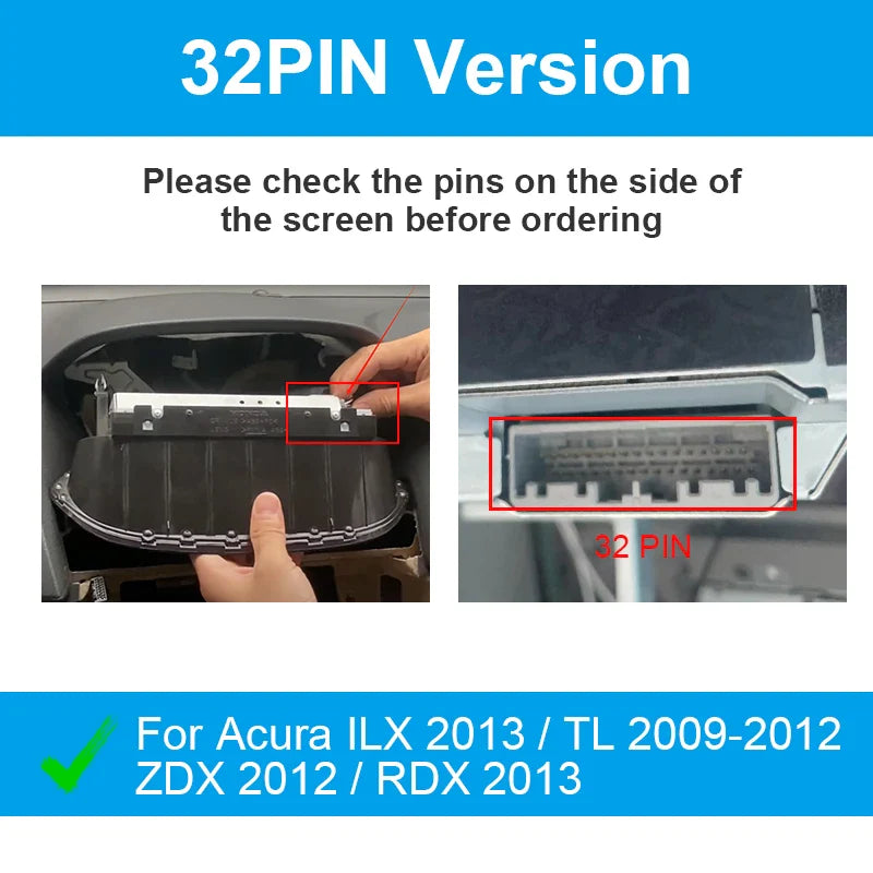 2024 Wireless  CarPlay & Android Auto Box For ACURA RDX TL ILX ZDX 2009-2013 Mirror Link  USB Player Front /Rear AHD Cameras