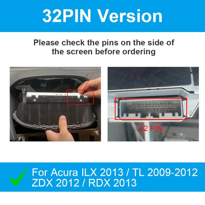 2024 Wireless  CarPlay & Android Auto Box For ACURA RDX TL ILX ZDX 2009-2013 Mirror Link  USB Player Front /Rear AHD Cameras