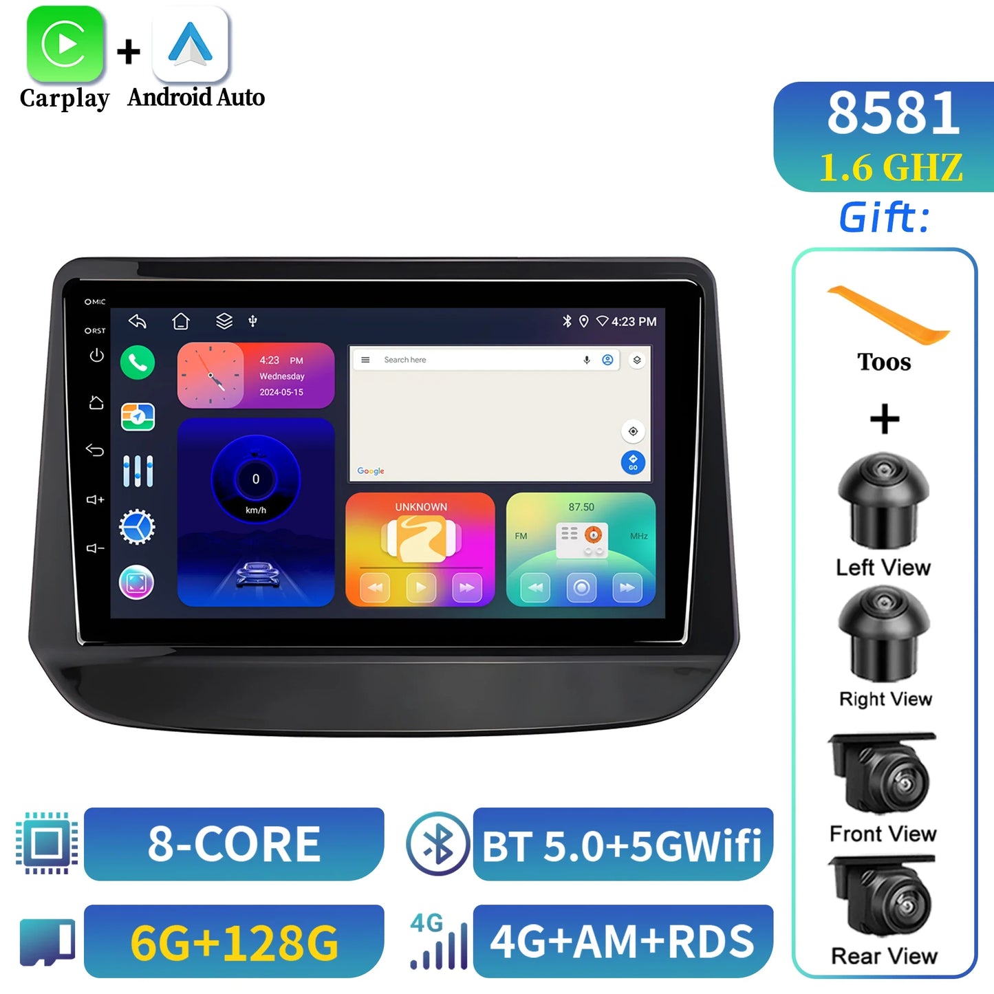 Android 14 Car Radio For Holden Chevrolet Onix Cavalier 2020 2021 Multimedia Wireless BT Carplay Navigation 7862 2K QLED Screen