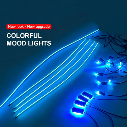 18 In 1 Car LED Ambient Light Interior Lighting RGB Neon Acrylic Strip Backlight Accessories For Auto Decoration Atmosphere Lamp