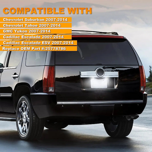 For Chevrolet Suburban Tahoe GMC Yukon XL Cadillac Escalade 2007-2014 White LED Number License Plate Lights Lamps
