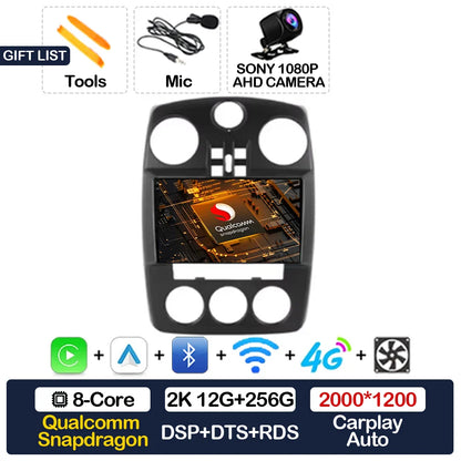 Android 15 Car Radio For Chrysler PT Cruiser 2000 - 2010 GPS NAVI BT 4G LTE 5G WIFI Multimedia Stereo Video Player Qualcomm 2DIN