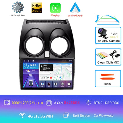Android 14 2 DIN untuk Nissan Qashqai 1 J10 2006-2014 Radio Mobil Navigasi Pemutar Multimedia DVD Carplay Stereo Speaker Unit Ke