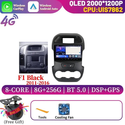 Android 14 For Ford Ranger 3 2011-2015 Car Radio Multimedia Navigation 4G GPS Bluetooth Wireless Carplay Head Unit Screen Stereo