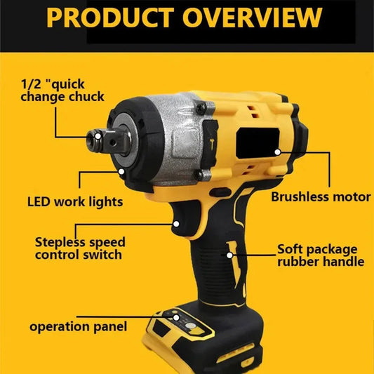 Electric Goddess Brushless Impact Electric Driver Electric Screwdriver Driver High Torque Tools for Dewalt 20V Battery power tools