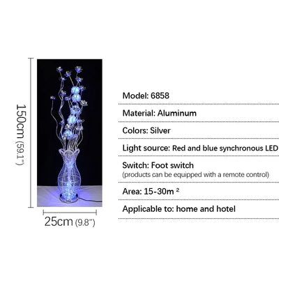 86LIGHT Nordic Blue Floor Lamp Modern Art Living Room Bedroom Hotel  Aluminum Wire LED Originality Flower Light