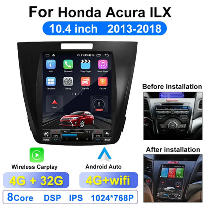 For Honda Acura ILX 2013-2014-2015-2021 Car Radio Multimedia Video Player Stereo, 12.3-inch Android GPS Navigation DSP Carplay