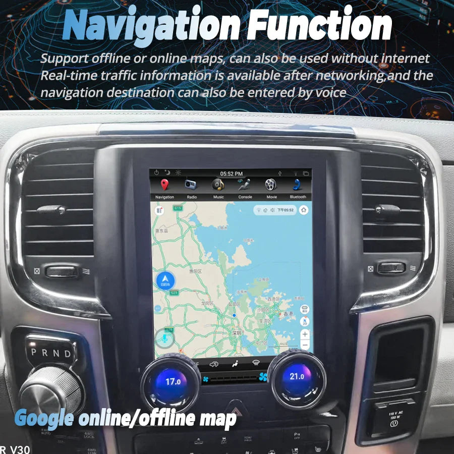 9.7" Android Screen For Dodge Ram 1500 2500 2017-2020 Stereo Car Multimedia Video Player Auto Radio GPS Navigation Carplay Audio