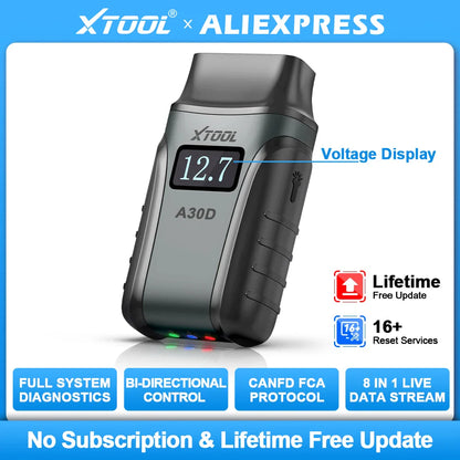 XTOOL Anyscan A30D BT OBD2 Scanner Full System 16+ Service Bidirectional Scan Tools Lifetime Free Update CAN FD FCA Andriod IOS