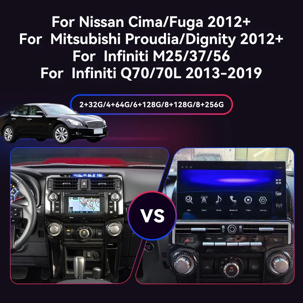 Multimedia For Nissan Cima Fuga 2012+ Mitsubishi Proudia Digniti 2012 Infiniti M25 M37 M56 Q70 70L 2013-2019 Car Radio LHD RHD
