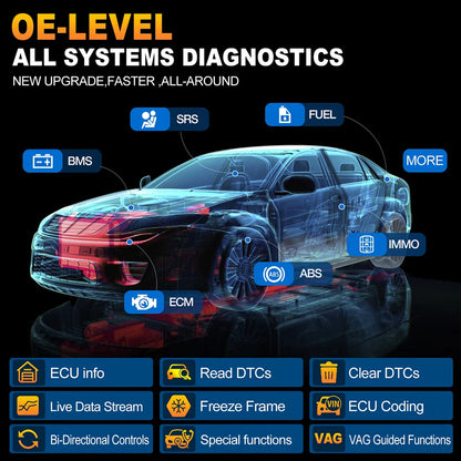 LAUNCH X431 PRO ELITE 8 inch CAN FD DOIP All system car diagnostic Tools ECU Coding Bi-directional 32 Resets OBD Scanner FCA SGW