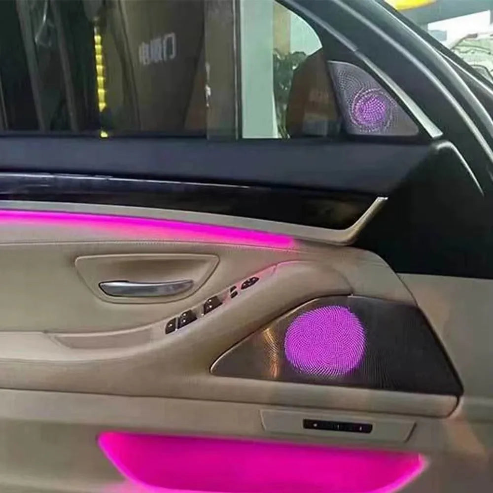 For BMW 5 Series 2010-2017 F10 F11 F18 Horn LED Ambient Light Front and Rear Iluminate Speaker Cover 4 pcs Kit