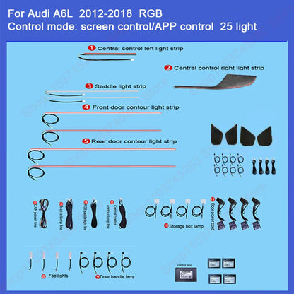 Ambient Light For A6 C7 S7 S6 A7 RS6 RS7 2012-2018 environmental Backlight Atmosphere Lamp Kit Symphony 256 Colors