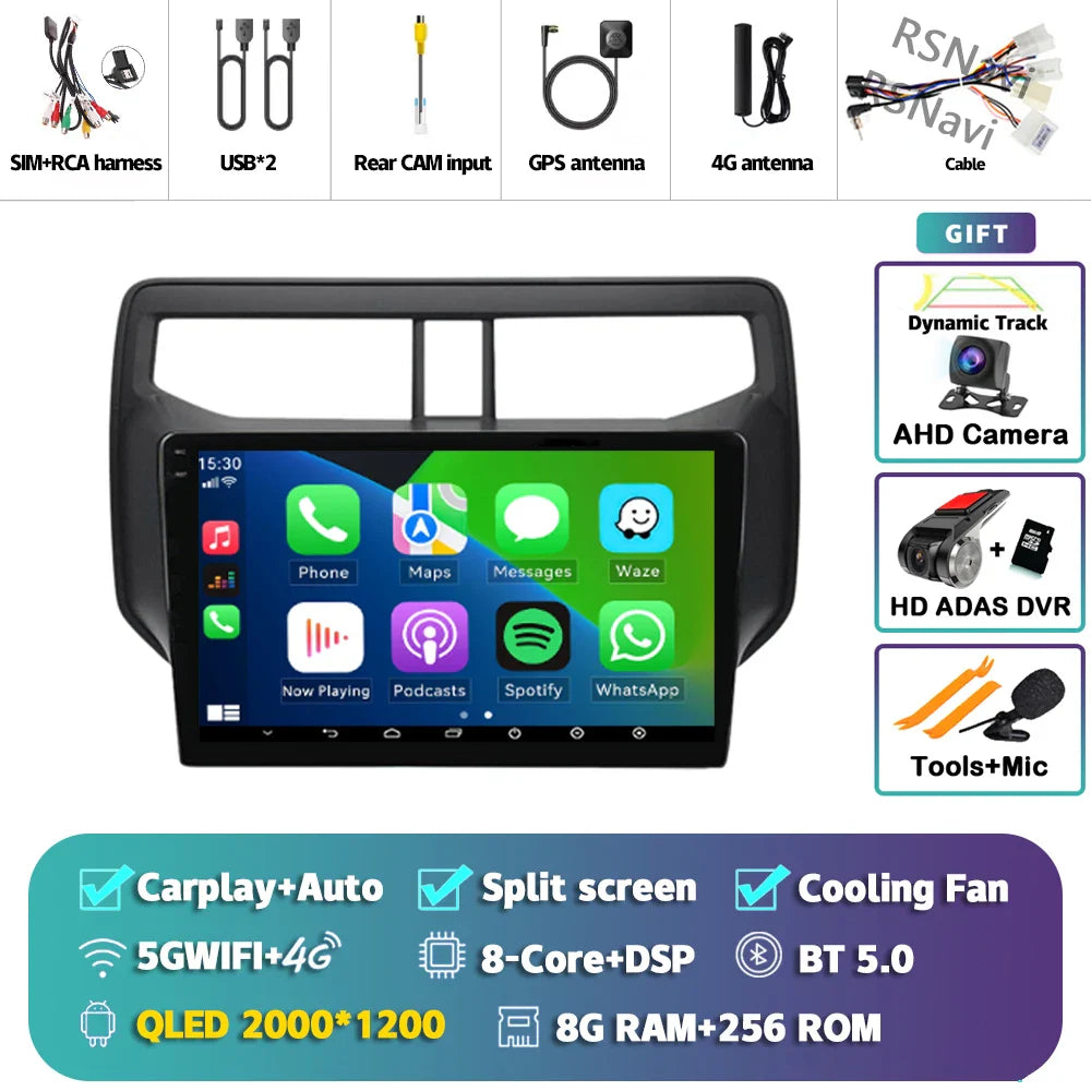 Android 14 Carplay Auto 2K Screen Car Radio BT Multimedia Player For Toyota Rush 2017 - 2020 Autoradio GPS Stereo 2din Head Unit