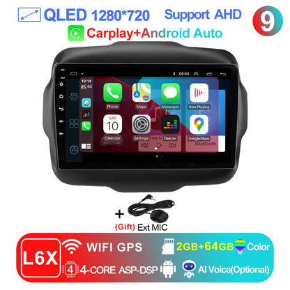 LEHX L6Pro 4G LTE DSP Car Radio Android Auto Video Multimedia Player For Jeep Renegade 2016-2020 Carplay 2din dvd Autoradio  gps