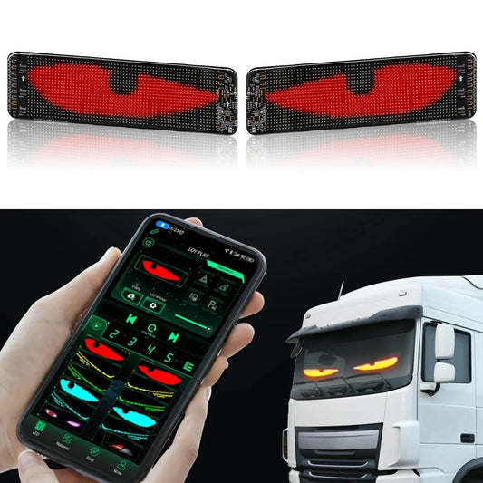 Devil's Eye LED display screen truck cab Front windshield LED decorative light Warning blink Animation display Car accessories