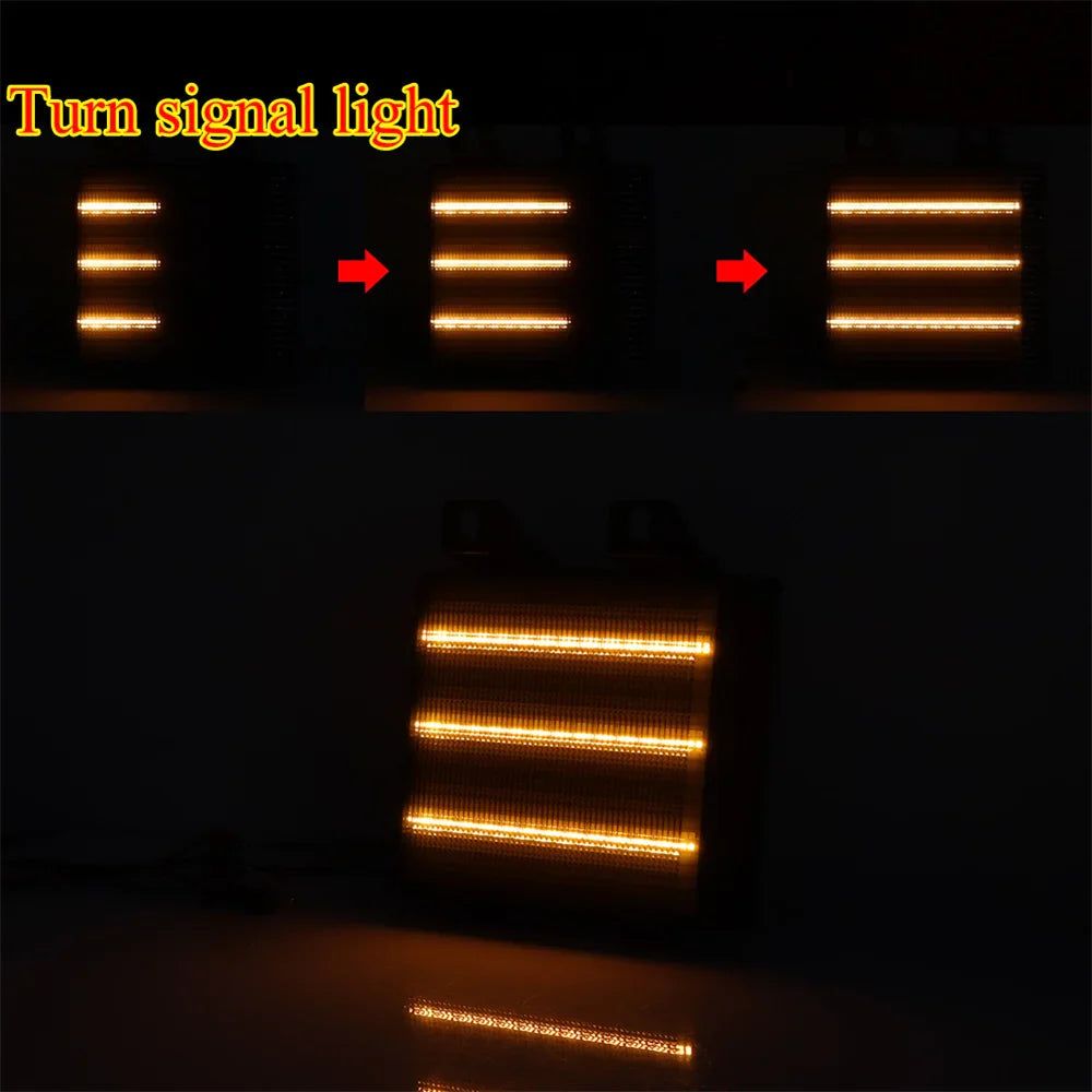 Switchback LED Amber Front Bumper Turn Signal Lights w/ White DRL For Chevrolet Blazer C10 C20 C30 K10 For GMC C1500 C2500 C3500