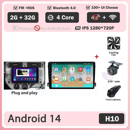 For Ford C-MAX 2003 - 2010 Android 14 Carplay Auto Car Radio Multimedia Video Player Navigation GPS No 2Din 2 Din DVD DSP 4G