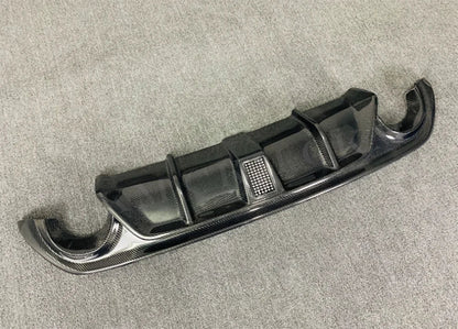 for Infiniti Q50 Q50S 2014-2017 Carbon Fiber Rear Bumper Diffuser Lip Spoiler Rear Diffuser with Brake Light