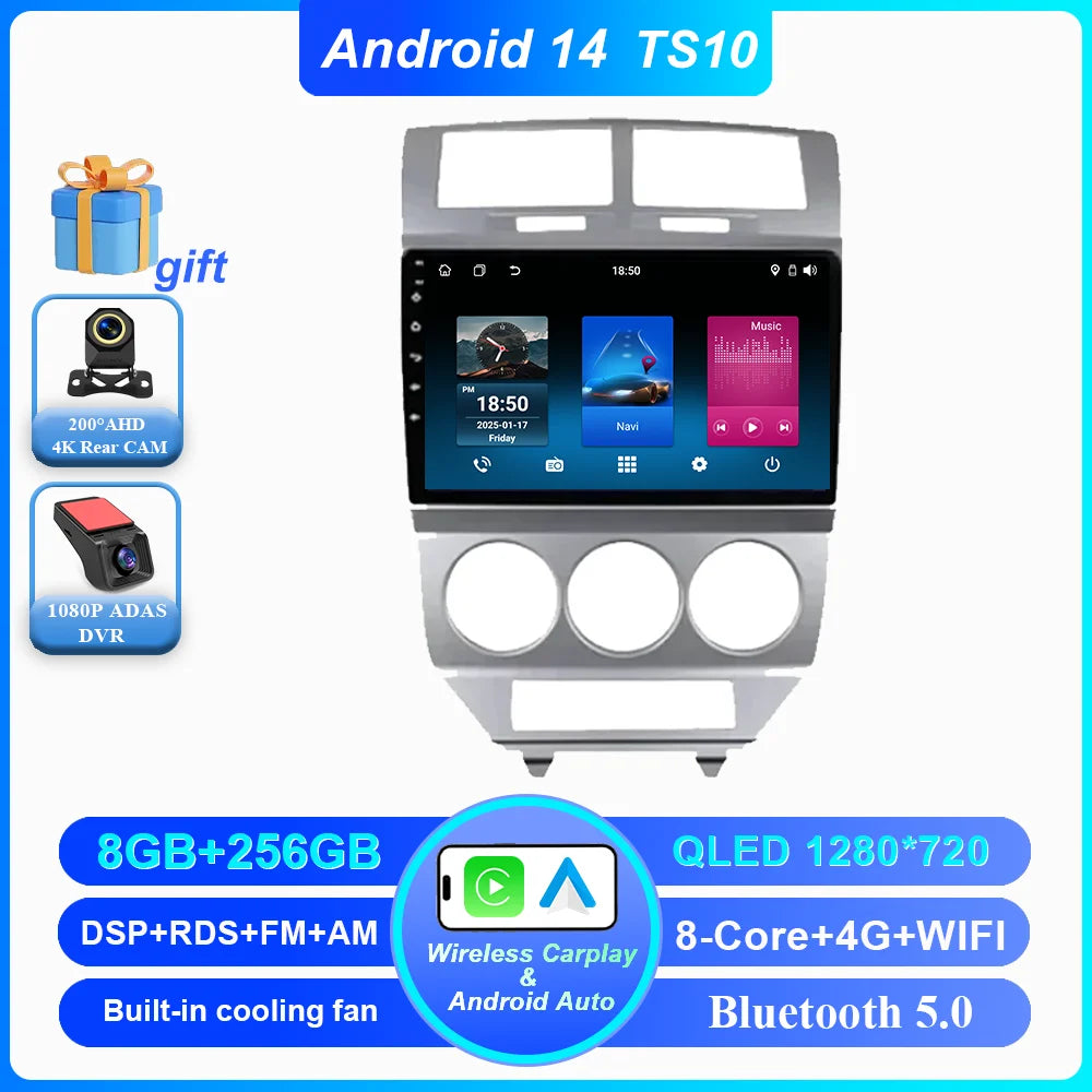Android Car Radio Multimidia Player For Dodge Caliber Jeep Compass 1 MK Patriot 2006 - 2010 Auto GPS Navigation Carplay 2din DVD