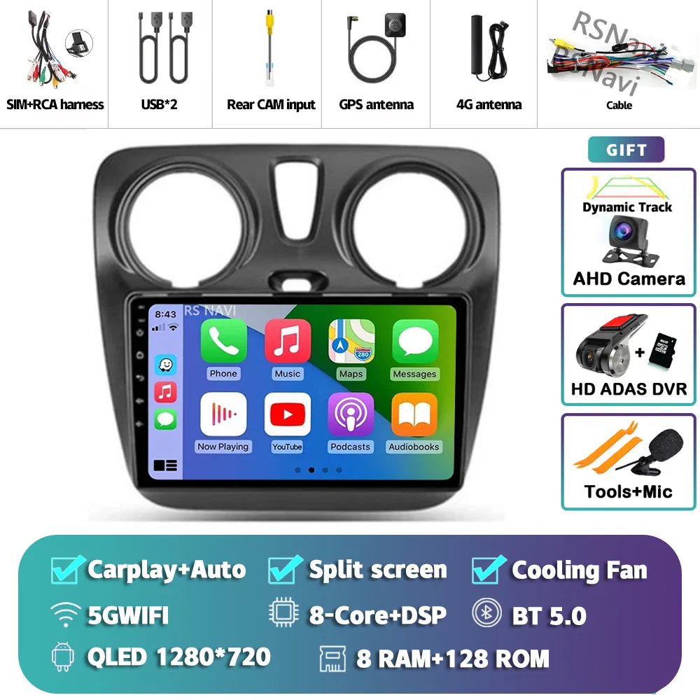 Android 14 Car Radio For Renault Lodgy Dacia Dokker 2012 2013 - 2021 Autoradio Auto Carplay WIFI+4G Multimedia DSP Stereo Player