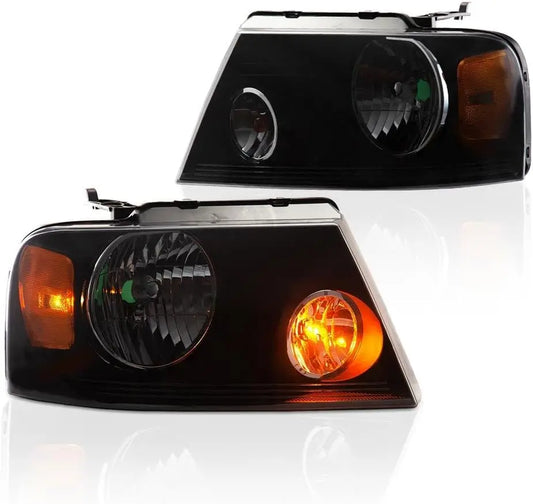 Headlight Assembly Compatible with Ford F150 2004 2005 2006 2007 2008/ Fit Lincoln Mark LT 2006-2008 Driver & Passenger Side Hea
