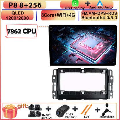 CARPLAY Android Screen For Chevrolet Avalanche Impala Tahoe Traverse 2007-2016 Car Automotive Multimedia Navigation DVD 7862 CPU