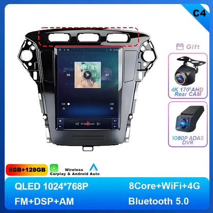 9.7 inch Android 14 Car Radio For Ford Mondeo MK4 2011 - 2013 Navigation Autoradio Multimedia Player DVD GPS Stereo WIFI 4G DVD