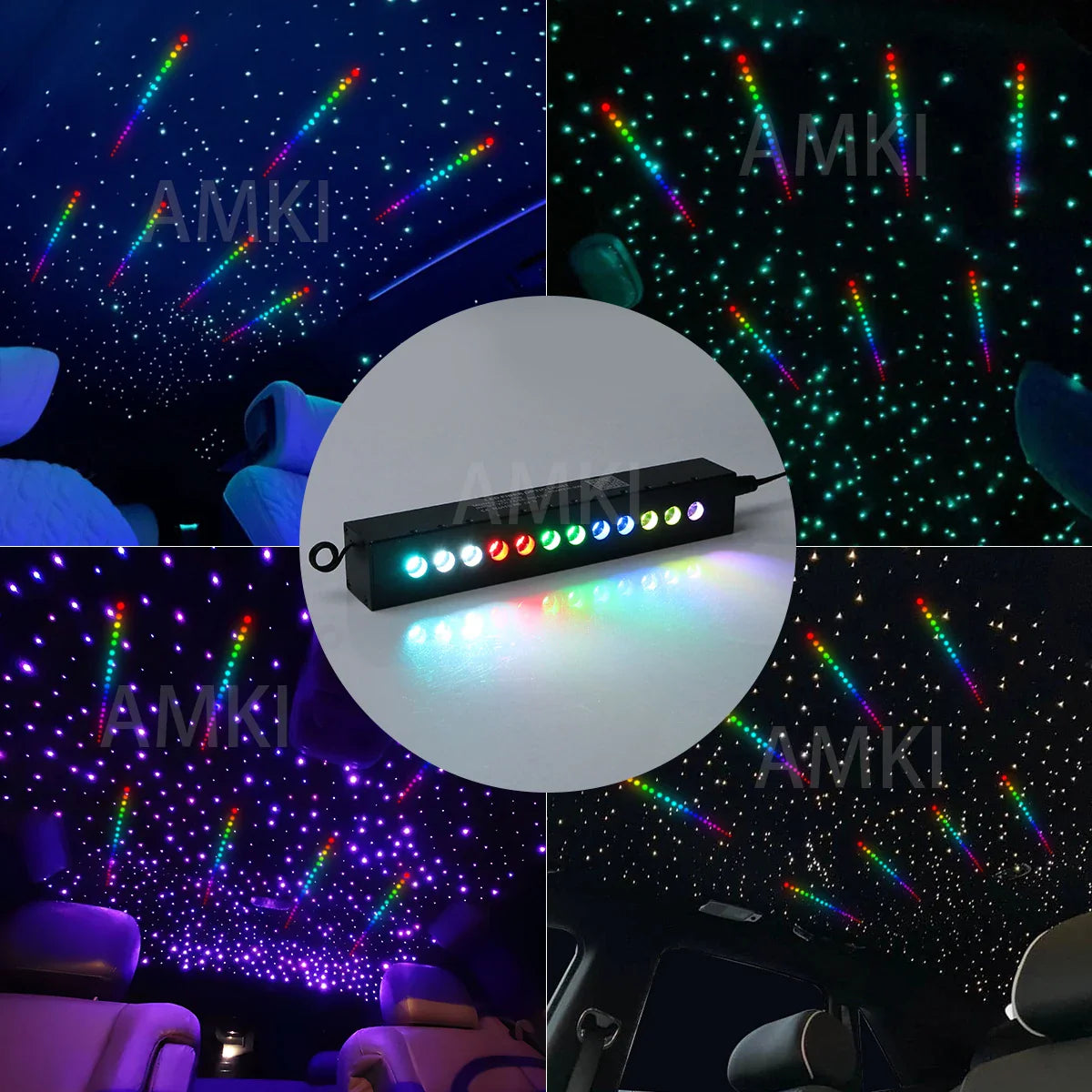 9W 12Holes RGBW Meteor Car Starry Sky Bluetooth APP RF Control Car Roof star Shooting Star effect Fiber Optic Light