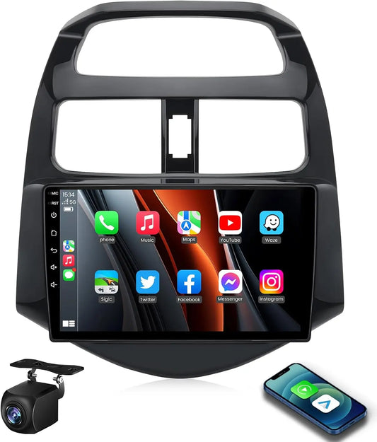 Car Radio Stereo for Chevy Spark 2013-2015 Android 13 Touch Screen 9 Inch Android Auto/CarPlay Bluetooth WiFi GPS Navigation