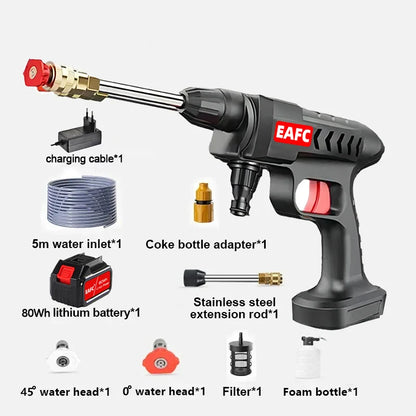 60Bar 21V Cordless High Pressure Car Wash Washer Gun 40WH/80WH Car Wash Gun Electric Water Gun Machine power tools
