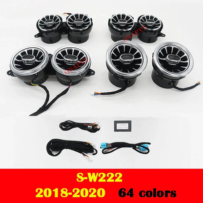 For Benz C/GLC/A/CLA/GLA/E/S/G For AMG W205 X253 W176 W117 W156 W213 W222 W464 Led Turbine Nozzle Ambient Light Air Vent Lamp