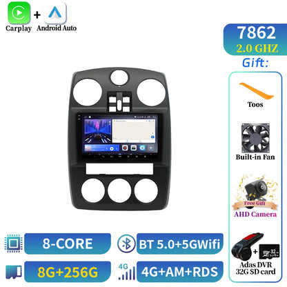 Car Radio Android 14 Multimedia Wireless BT Carplay For Chrysler PT Cruiser 2007-2009 Head Unit 7862S 8G 256G 2K QLED Screen